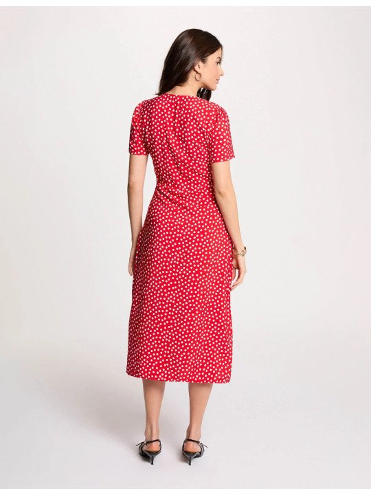 Vestido midi con cuello en V