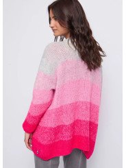 Chaqueta de lana de rayas rosa