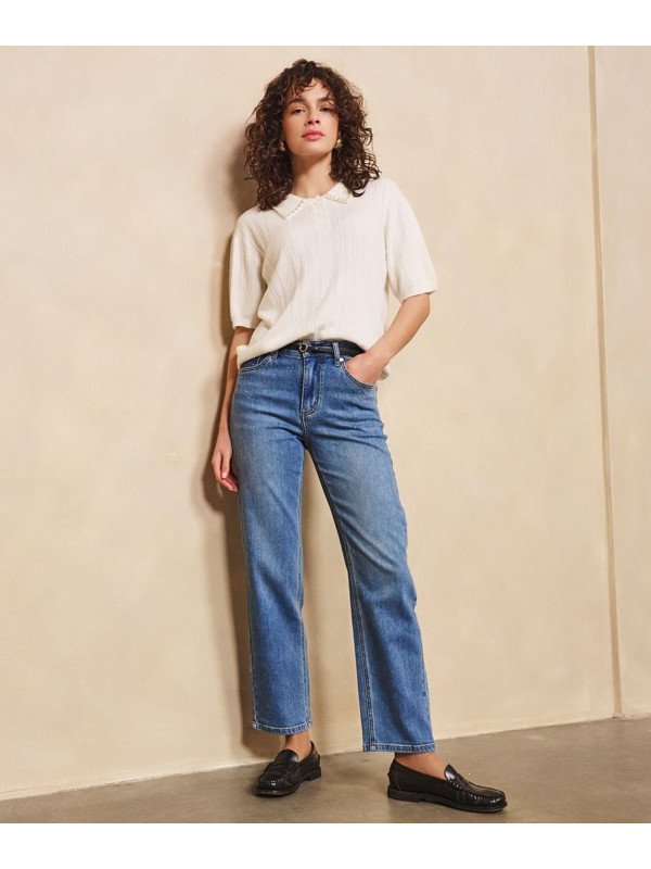 Pantalones vaqueros rectos con brillantes