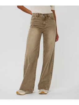 Pantalones pierna ancha teñidos