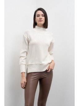 Jersey de cuello alto 100% lana