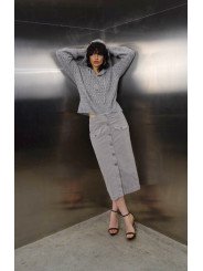 Falda midi con botones