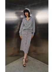 Falda midi con botones