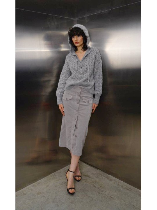 Falda midi con botones