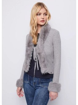 Chaqueta con piel sintética