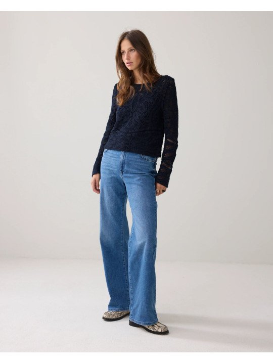 Jersey con efecto Macramé