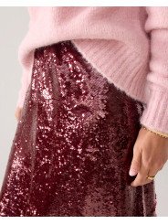 Falda midi con lentejuelas