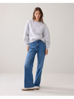 Vaqueros de pierna ancha lavados a la piedra