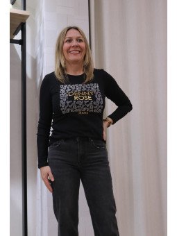 Camiseta con logo y strass