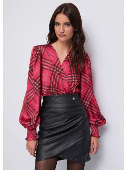 Blusa satén estampada