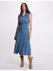 Vestido largo recto vaquero