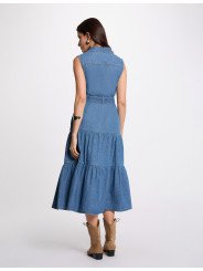 Vestido largo recto vaquero