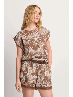 Blusa estampada tropical