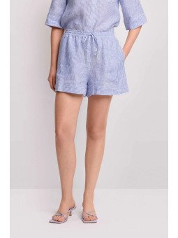 Short de lino a rayas