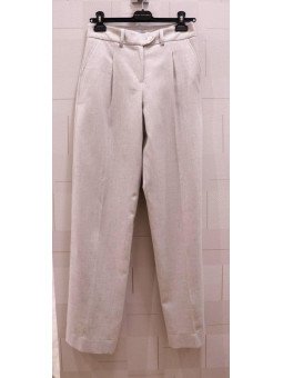 Pantalón con lurex plateado