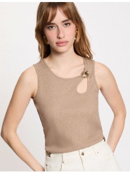 Top con cuello joya