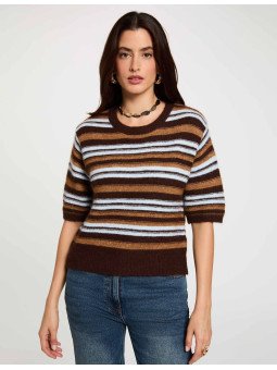 Jersey de rayas marrón